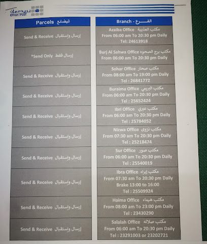 مكتب بريد عمان - هيما - هيما - +968 24 922000